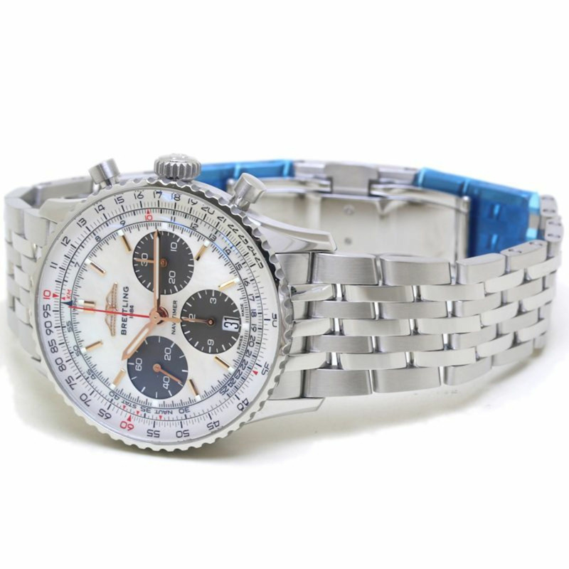 百年靈 Navitimer B01 計時碼錶 41 AB0139211A1A1 AB0139 白色錶殼男錶,日本限量版,不鏽鋼 40104-2