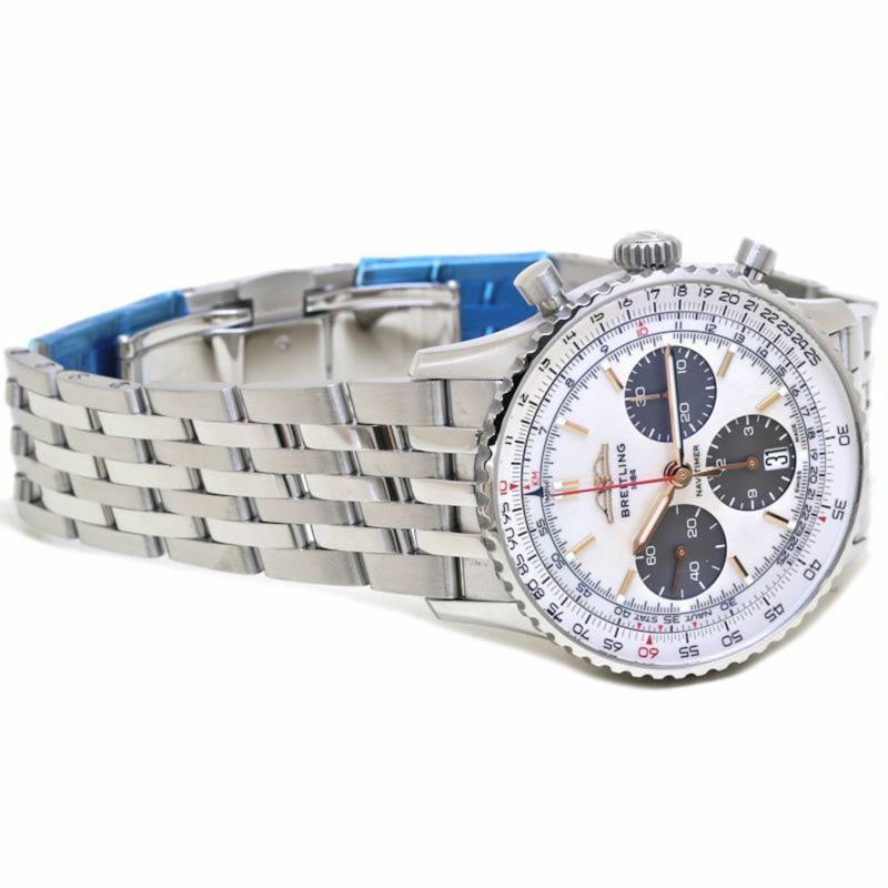 百年靈 Navitimer B01 計時碼錶 41 AB0139211A1A1 AB0139 白色錶殼男錶,日本限量版,不鏽鋼 40104-5