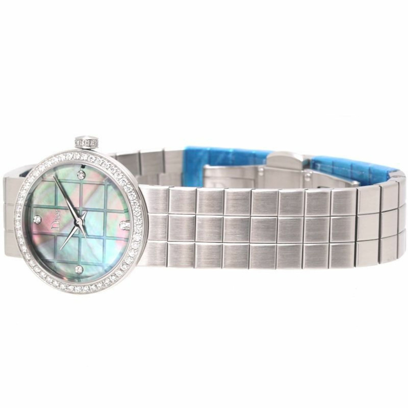 Christian Dior La D de CD047110M002 女士腕錶,鑲嵌4顆鑽石,錶圈亦鑲鑽,不鏽鋼材質,貨號39934-2