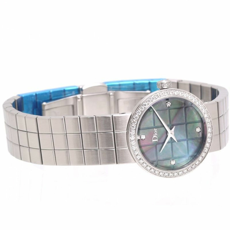 Christian Dior La D de CD047110M002 女士腕錶,鑲嵌4顆鑽石,錶圈亦鑲鑽,不鏽鋼材質,貨號39934-4