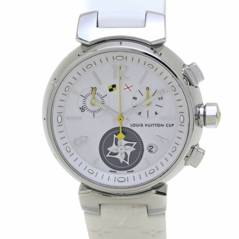 路易威登女士 Tambour Lovely Cup MM 計時腕錶 Q132C2 白色錶殼 40038