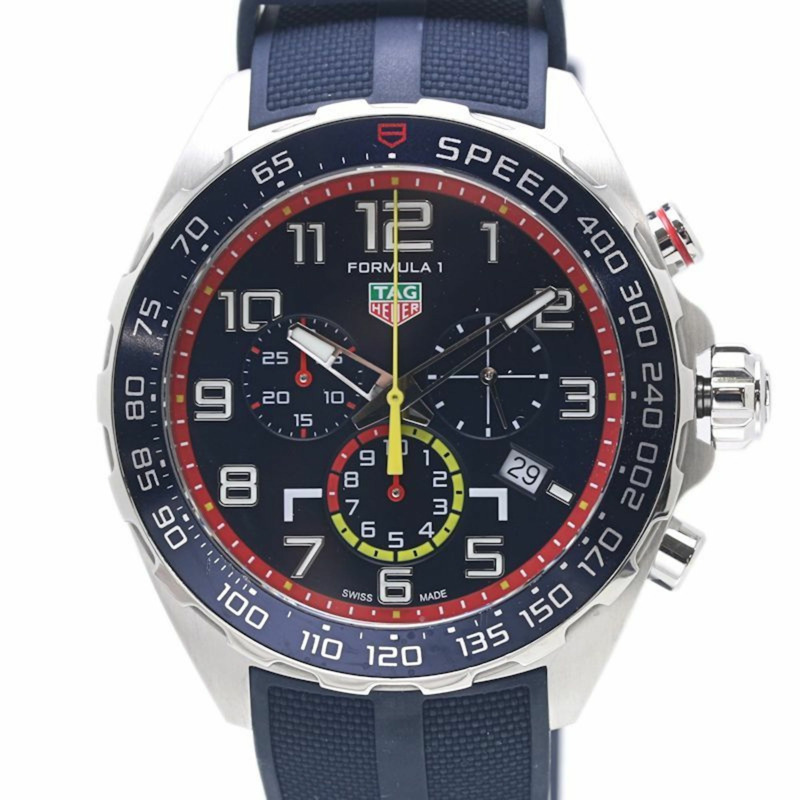 TAG HEUER 豪雅一級方程式計時碼錶 紅牛車隊 CAZ101AL.FT8052 男士腕錶,不鏽鋼錶殼,橡膠飾面 40199-0