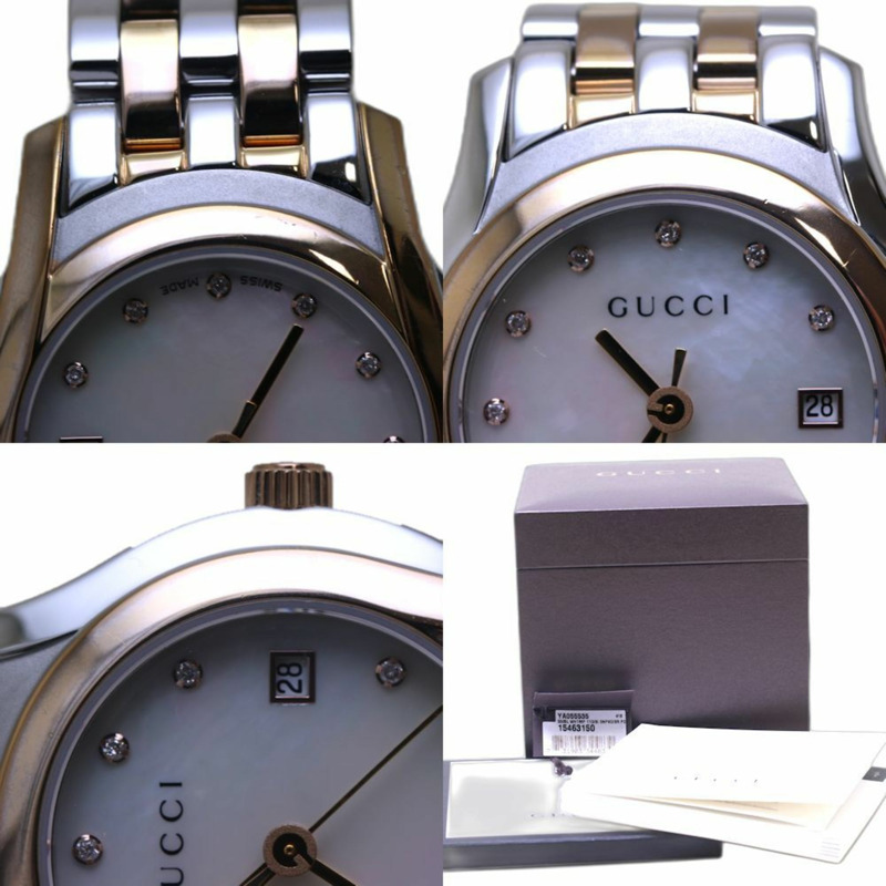 GUCCI G-Class 11 件鑲鑽腕錶,YA055535,5500L,不鏽鋼 xPGP(玫瑰金鍍層),女款,130377-9