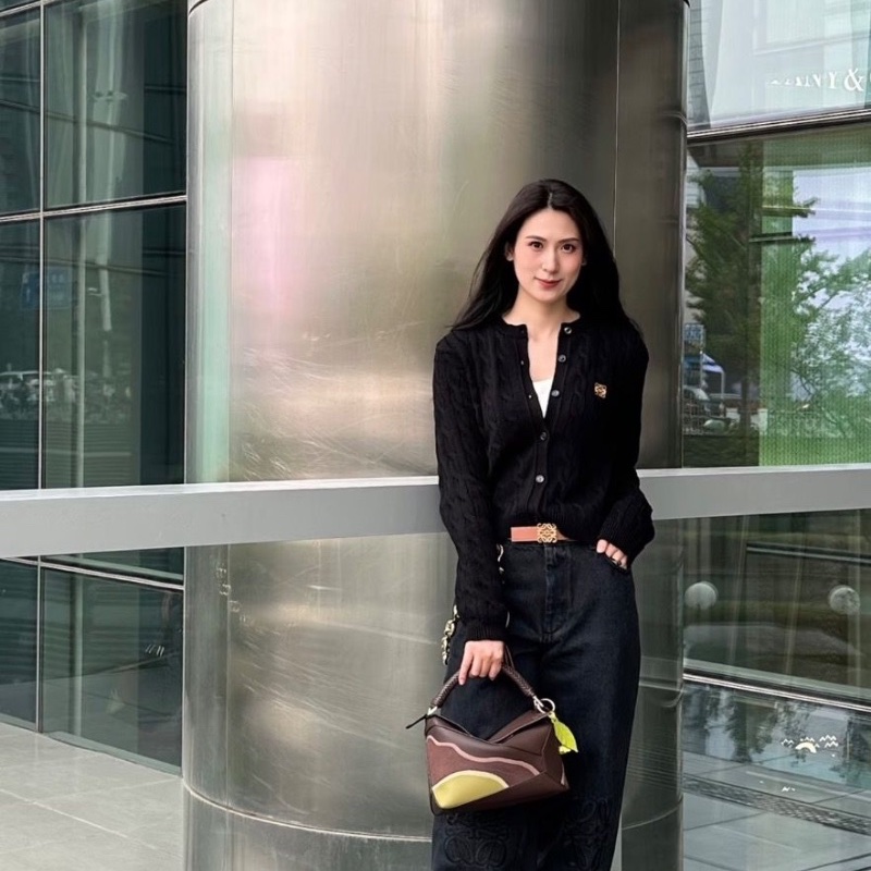 LOEWE 限定皮革拼接幾何手提肩背包24*15.5*11 全新閒置配件塵袋-1