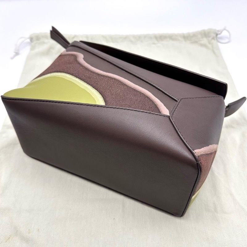 LOEWE 限定皮革拼接幾何手提肩背包24*15.5*11 全新閒置配件塵袋-6