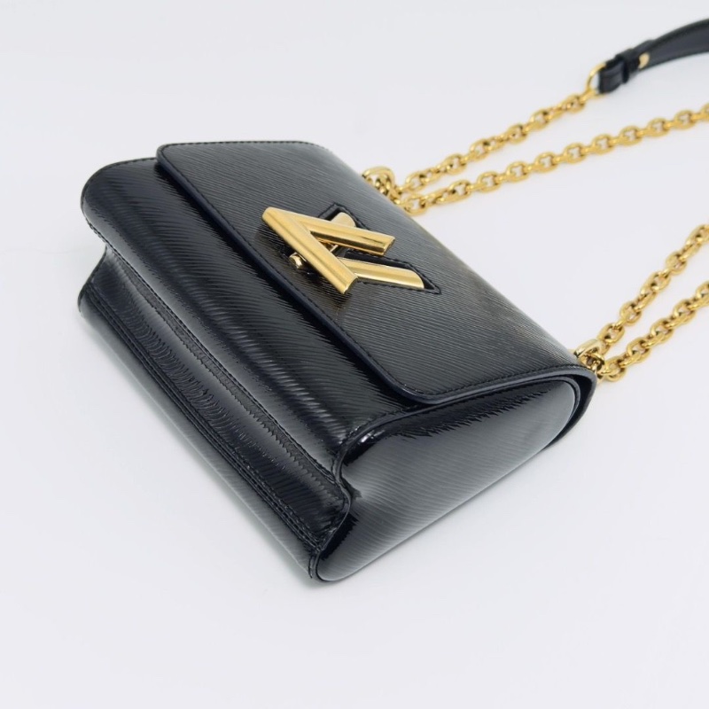 LV 黑金水波紋漆皮 twist小號手提斜背包18.5*13*9 98新配件塵袋-3