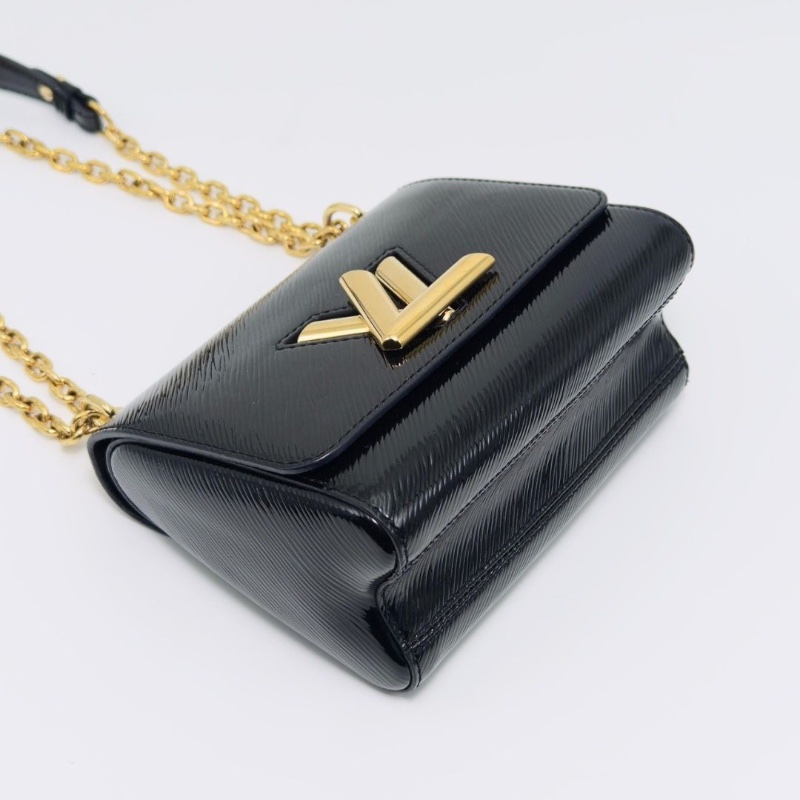 LV 黑金水波紋漆皮 twist小號手提斜背包18.5*13*9 98新配件塵袋-4