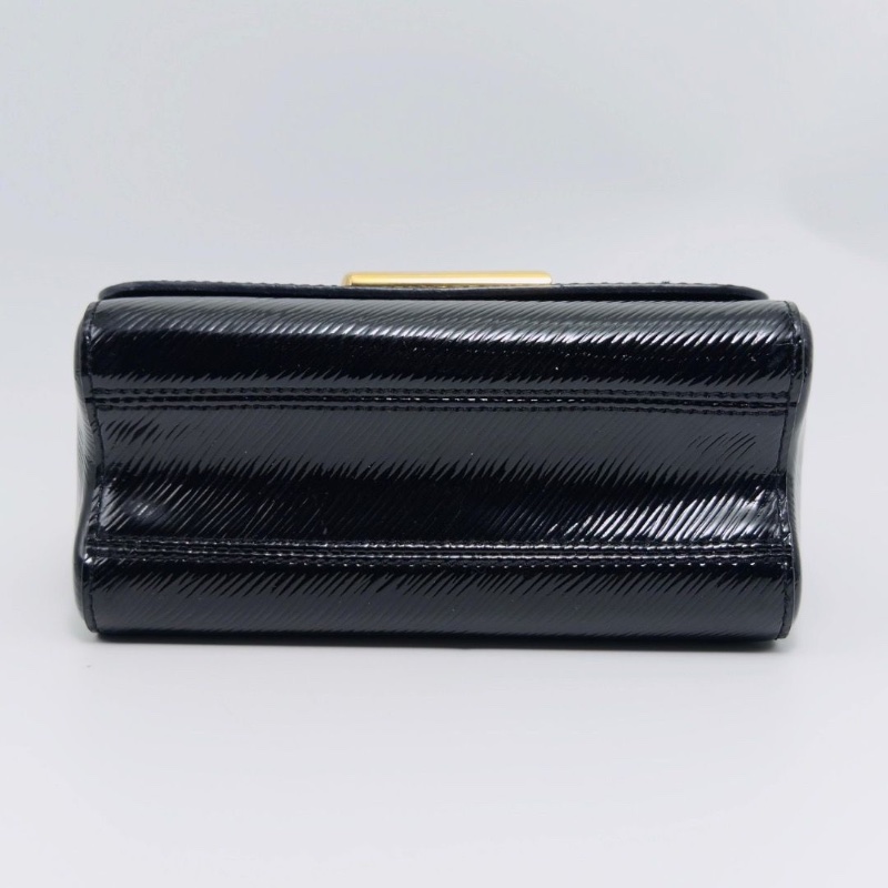 LV 黑金水波紋漆皮 twist小號手提斜背包18.5*13*9 98新配件塵袋-5