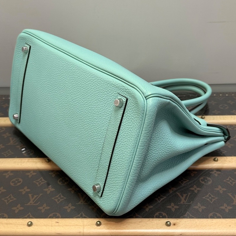 HERMES馬卡龍銀扣Birkin35手提包35*28*18 98新配件盒子塵袋鎖鑰匙-3