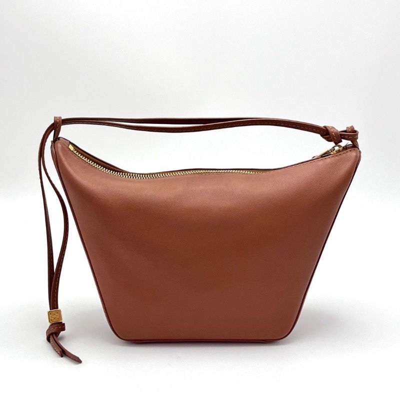 LOEWE Hammock hobo棕褐色mini手提肩背包16*17*9.5 98新配件盒子塵袋-5