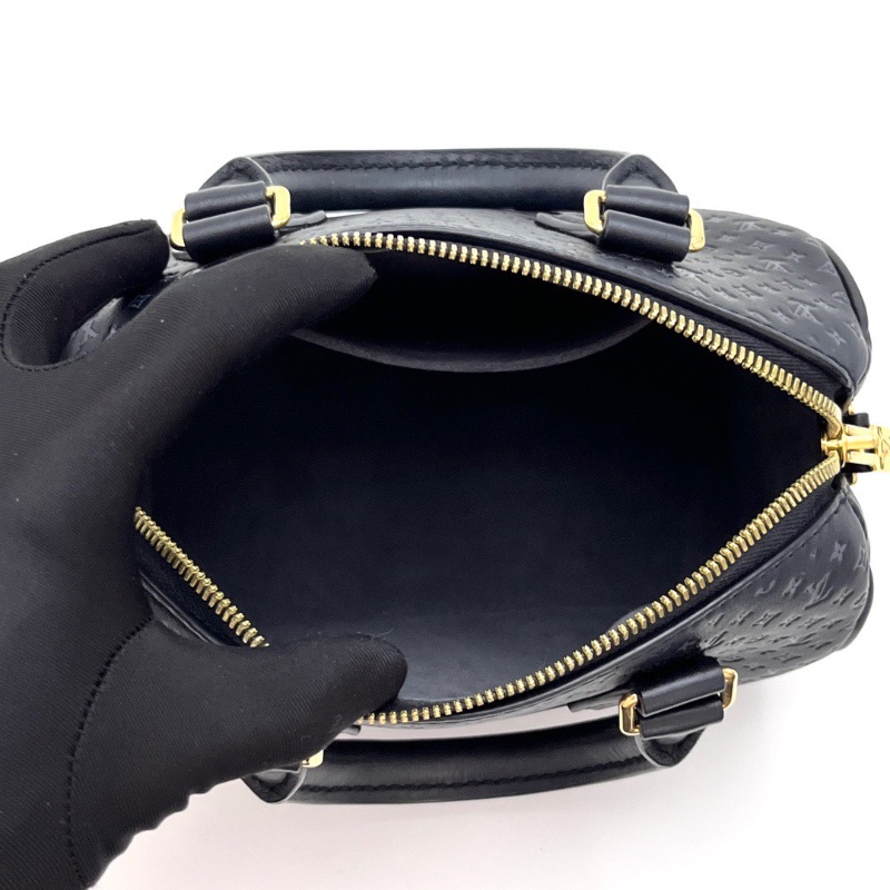 LV黑壓紋小花 speedy20手提肩背包芯片款20.5*13*11.5 98新配件塵袋鎖鑰匙吊牌-2