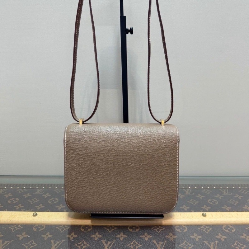 HERMES 大象灰金扣山羊皮 康康19肩背斜背包19*15*4 全新閒置配件盒子塵袋購證吊牌 鏡子-6