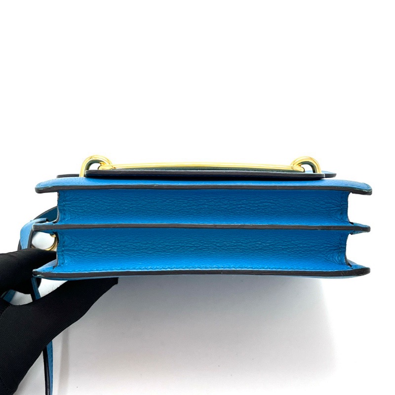 HERMES坦桑尼亞藍金扣豬鼻子19肩背斜背包 18*16*5 98新配件塵袋-4