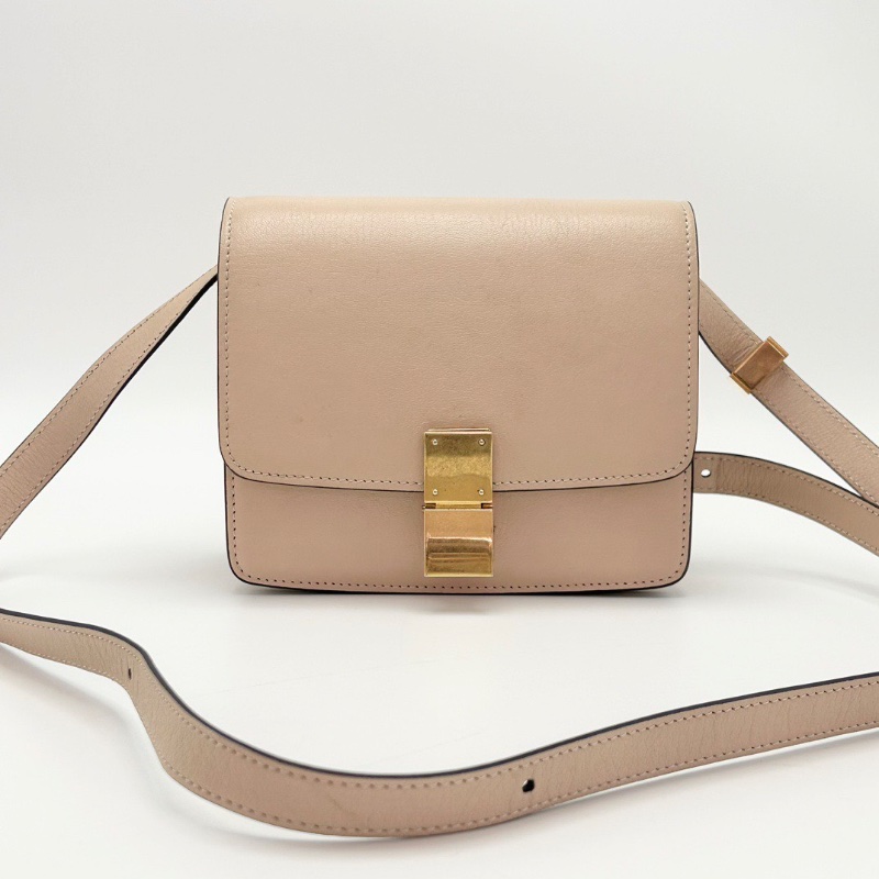 CELINE金扣minibox肩背斜背包豆腐包16*14*6 98新配件塵袋-1