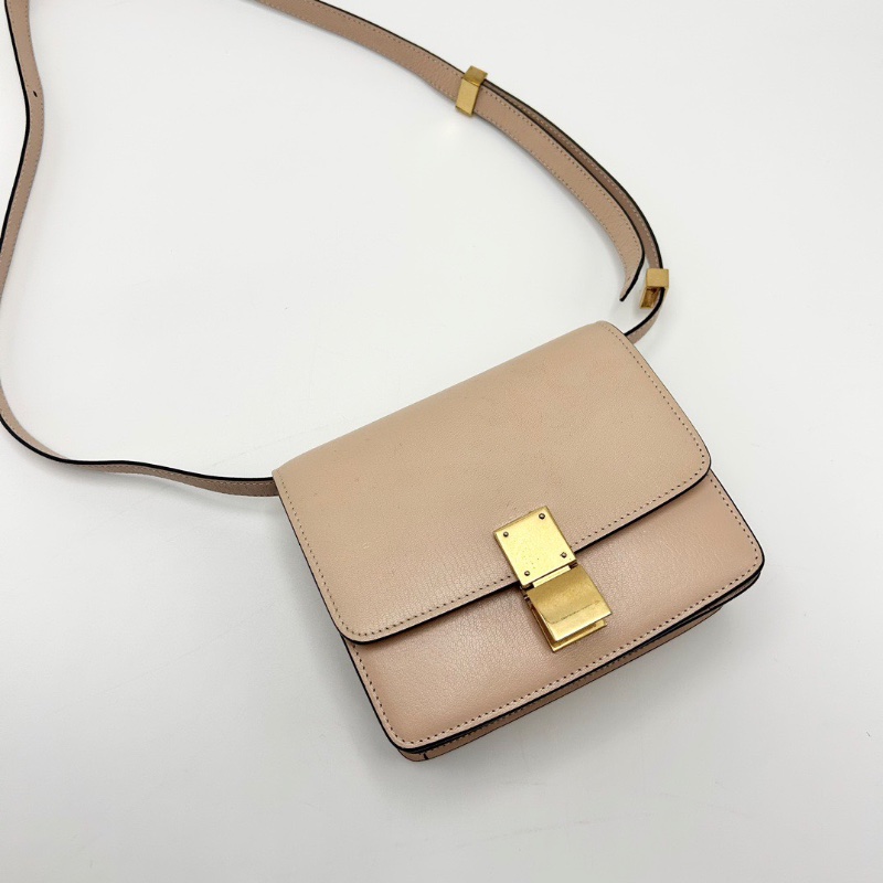 CELINE金扣minibox肩背斜背包豆腐包16*14*6 98新配件塵袋-3