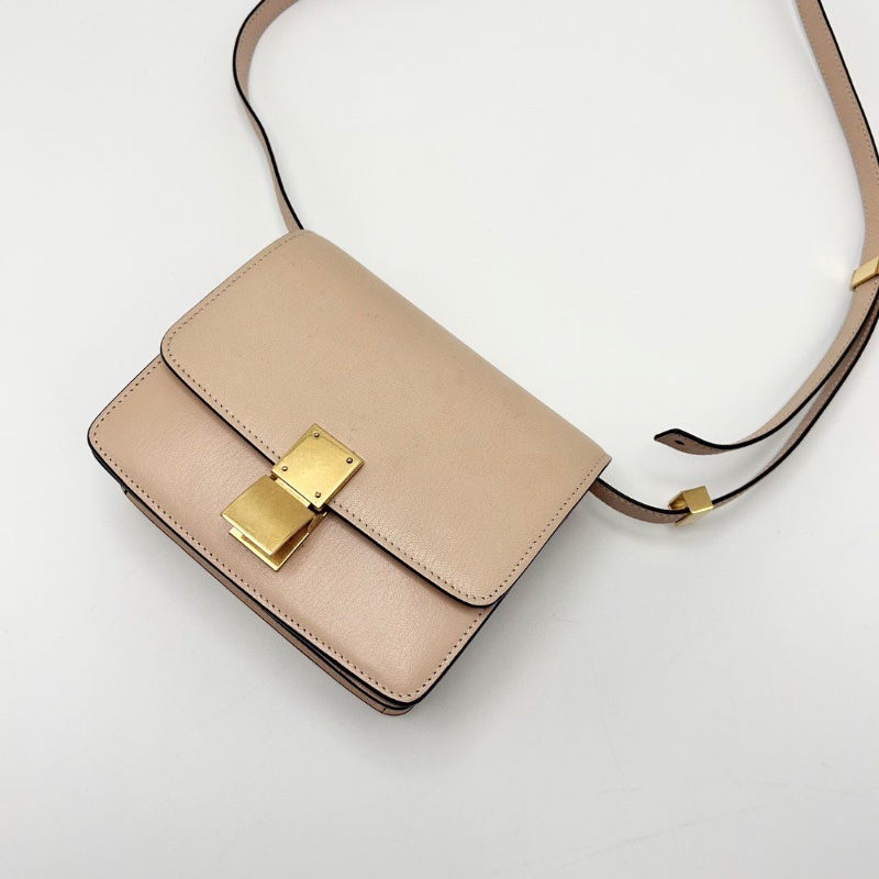 CELINE金扣minibox肩背斜背包豆腐包16*14*6 98新配件塵袋-5