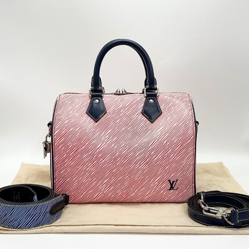 LV 水波紋speedy25 紅藍拼色手提肩背包 25*20*15 98新配件塵袋-1