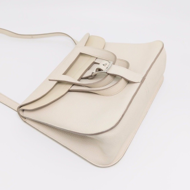 HERMES halzan31奶昔白銀扣手提肩背斜背包31*21*9 98新配件塵袋-5