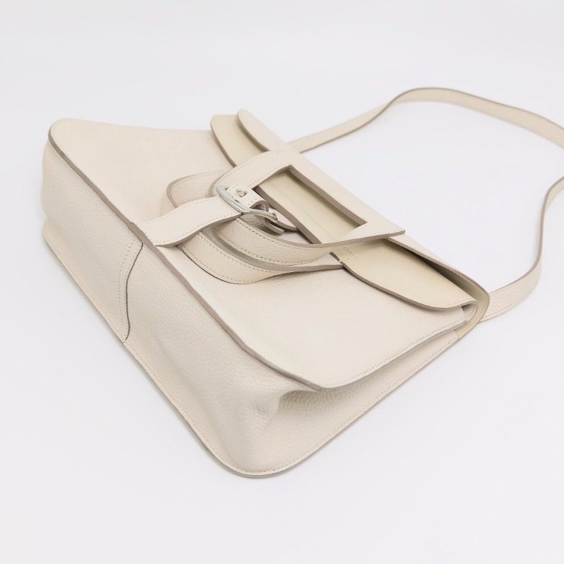 HERMES halzan31奶昔白銀扣手提肩背斜背包31*21*9 98新配件塵袋-6