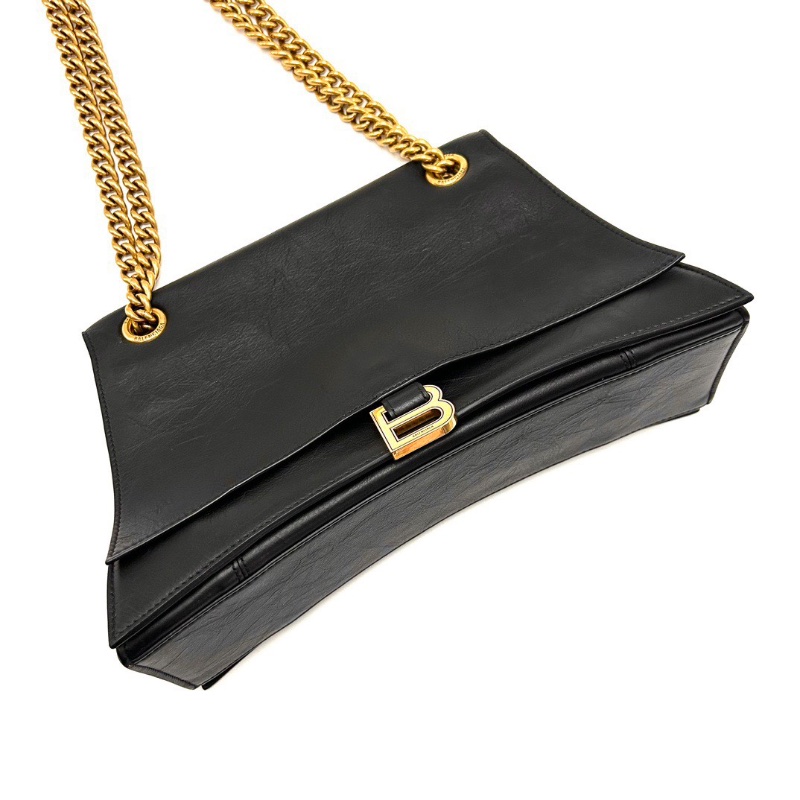 BALENCIAGA crush 黑金中號沙漏包肩背斜背包31.5*19.5*10.5 98新配件塵袋-3