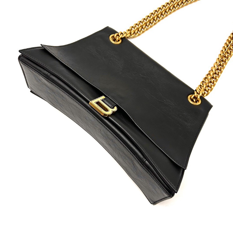 BALENCIAGA crush 黑金中號沙漏包肩背斜背包31.5*19.5*10.5 98新配件塵袋-5