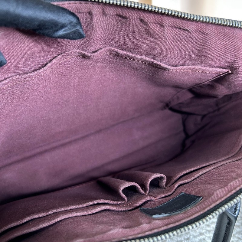 LV路易威登老花公文包 經典Monogram配色 黑色手柄 有肩帶-5