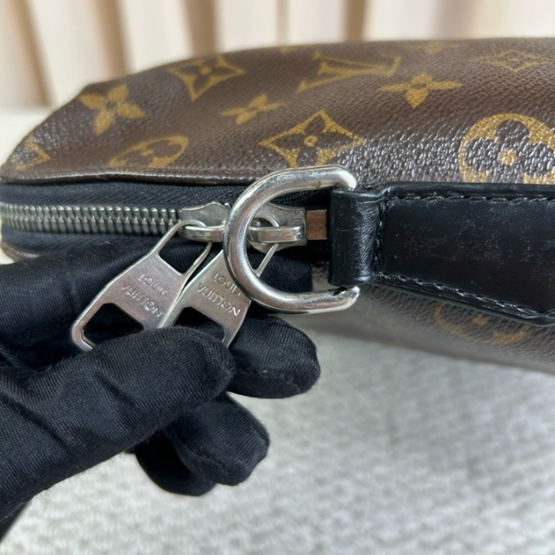 LV路易威登老花公文包 經典Monogram配色 黑色手柄 有肩帶-14