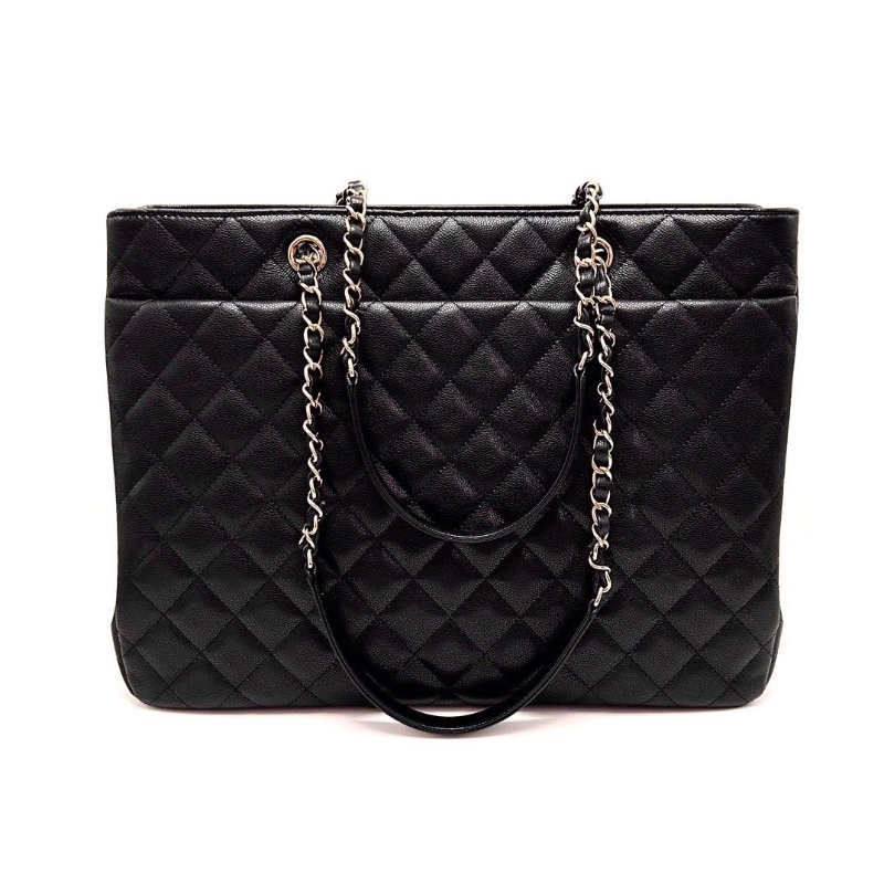 CHANEL 24sgst黑金荔枝牛皮手提肩背托特包36*27.5*10 98新配件塵袋購證-2