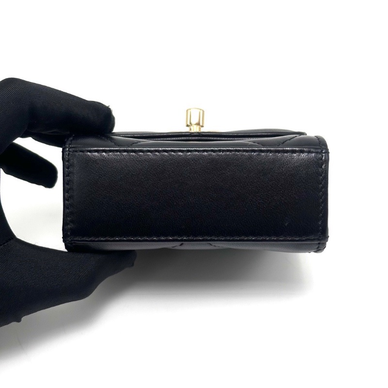 CHANEL黑金Trendy CC羊皮肩背斜背包11.5*12*5.5 98新配件塵袋-3