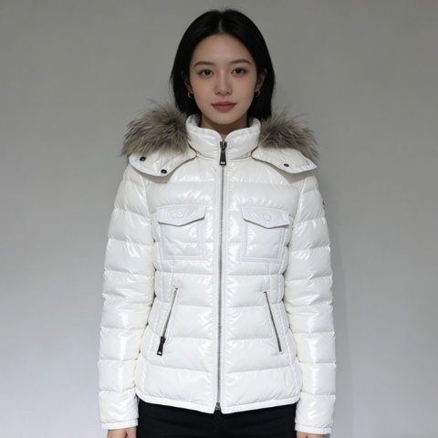 moncler 羽絨外套白色 2 碼 99新配件塵袋衣架