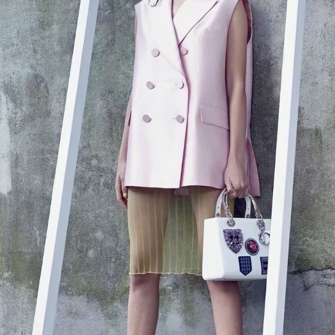 Dior五徽章刺繡限量五格黛妃24*20*12 98新保卡塵袋-0