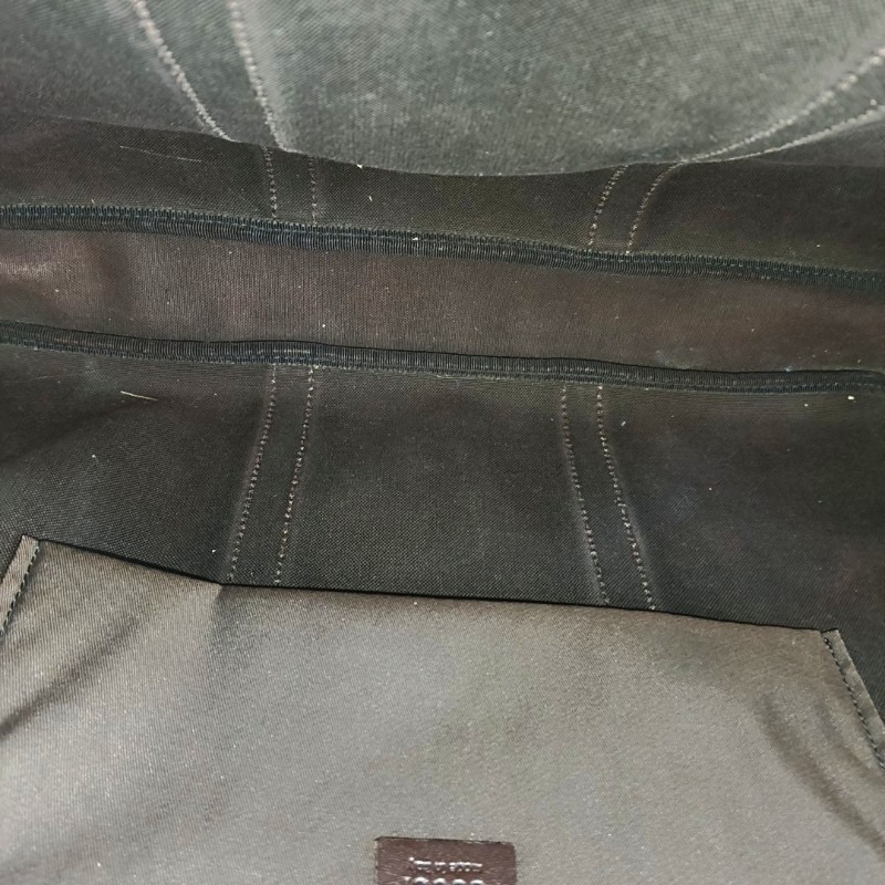 GUCCI Joy 棕色塗層帆布老花電腦公事包手提包金色五金 可拆卸肩帶-18