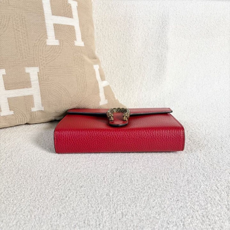 Gucci酒神woc鏈條包 紅色 銀扣 20*15*4 98新配件塵袋-2