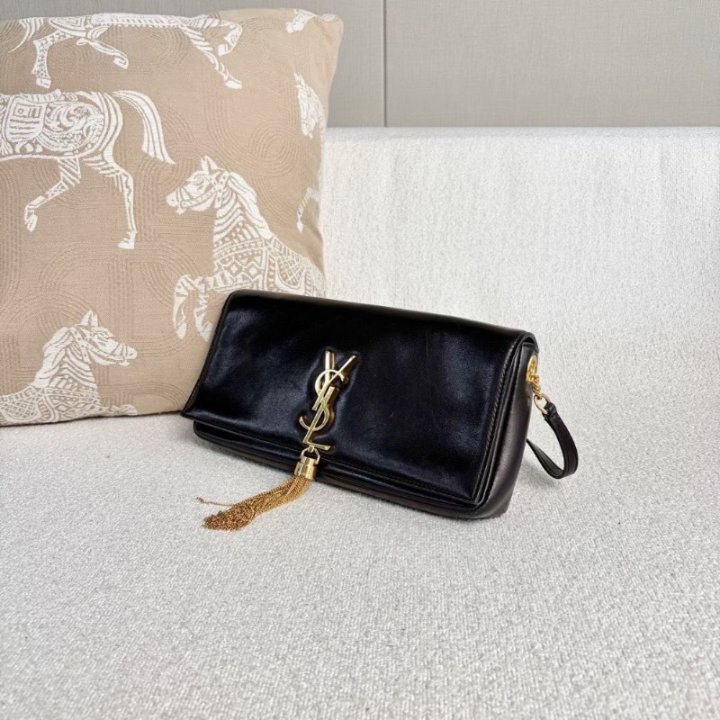 Ysl流蘇kate肩背斜背包黑色 金扣 26*14*5 98新配件塵袋-2