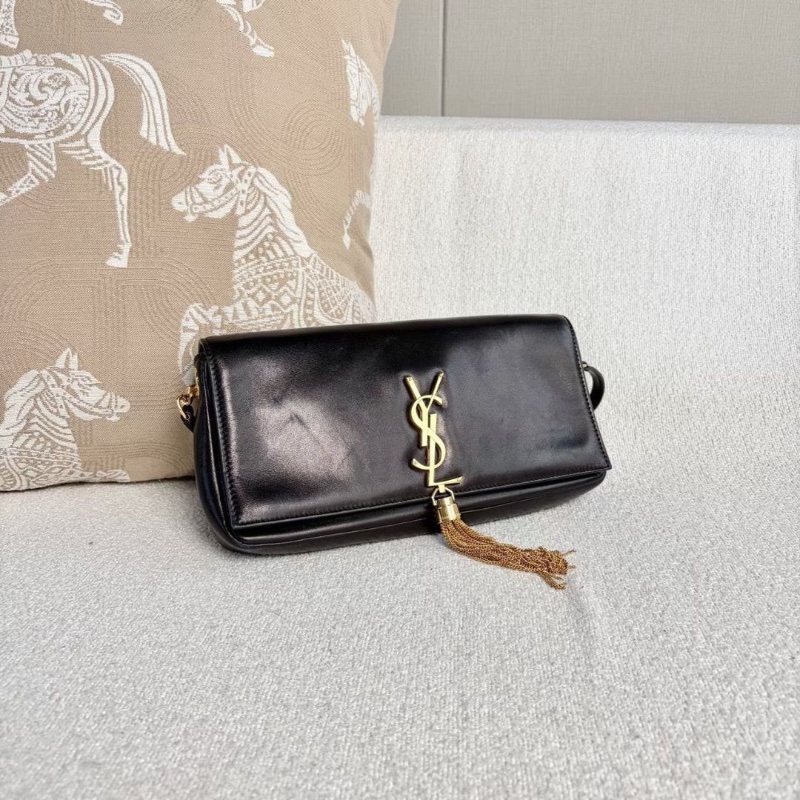 Ysl流蘇kate肩背斜背包黑色 金扣 26*14*5 98新配件塵袋-3