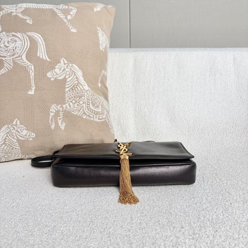 Ysl流蘇kate肩背斜背包黑色 金扣 26*14*5 98新配件塵袋-6