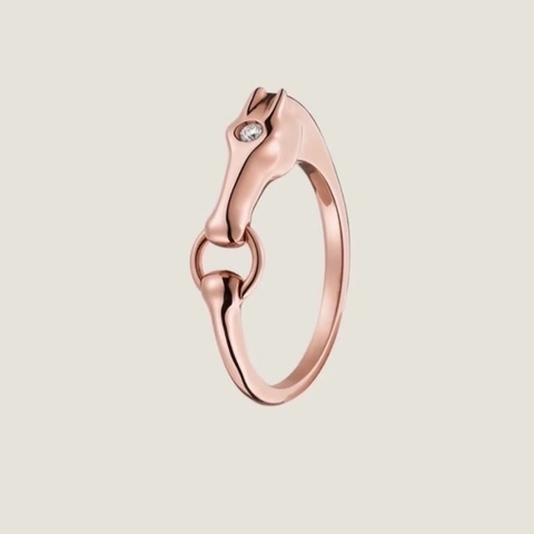 現貨商品 全新閒置品 Hermes 台灣專櫃 正貨商品 馬上鑽玫瑰金戒指 尺寸52號