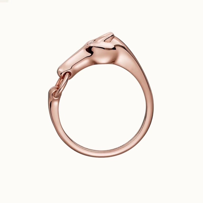 現貨商品 全新閒置品 Hermes 台灣專櫃 正貨商品 馬上鑽玫瑰金戒指 尺寸52號-1