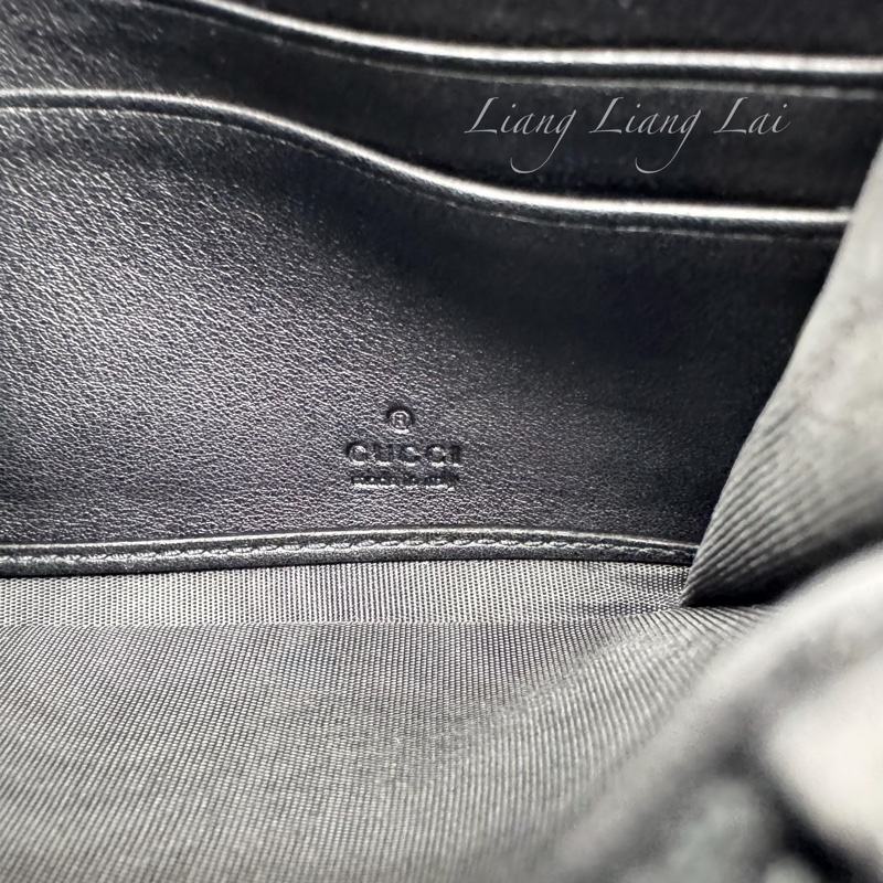 GUCCI 古馳Microguccissima 皮帶扣黑色長夾-2