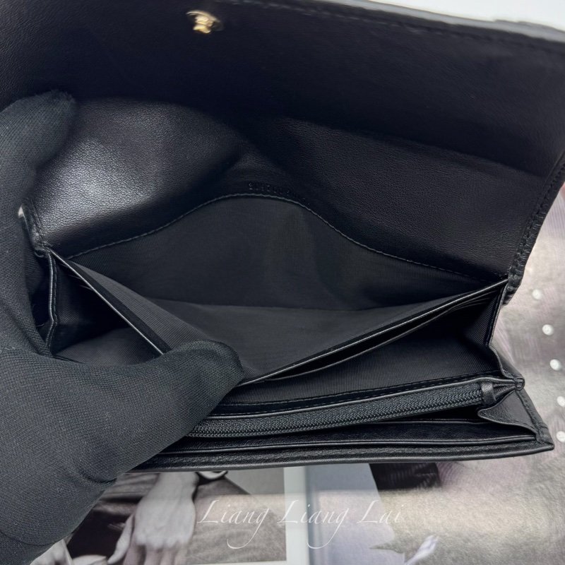 GUCCI 古馳Microguccissima 皮帶扣黑色長夾-6