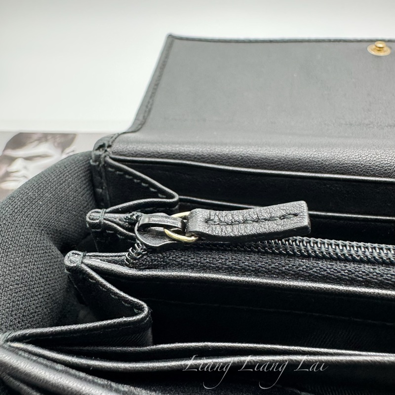 GUCCI 古馳Microguccissima 皮帶扣黑色長夾-9