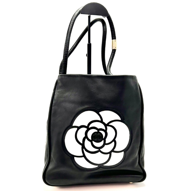 CHANEL中古款山茶花手提肩背腋下托特包23*25*11 98新配件塵袋-1