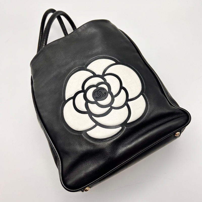 CHANEL中古款山茶花手提肩背腋下托特包23*25*11 98新配件塵袋-3