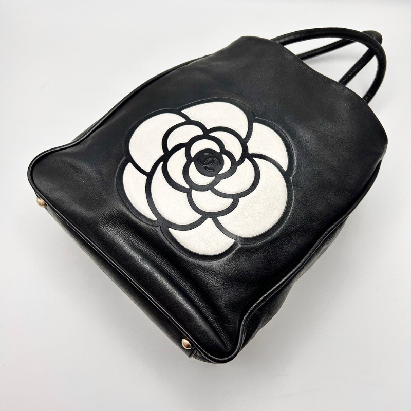 CHANEL中古款山茶花手提肩背腋下托特包23*25*11 98新配件塵袋-5