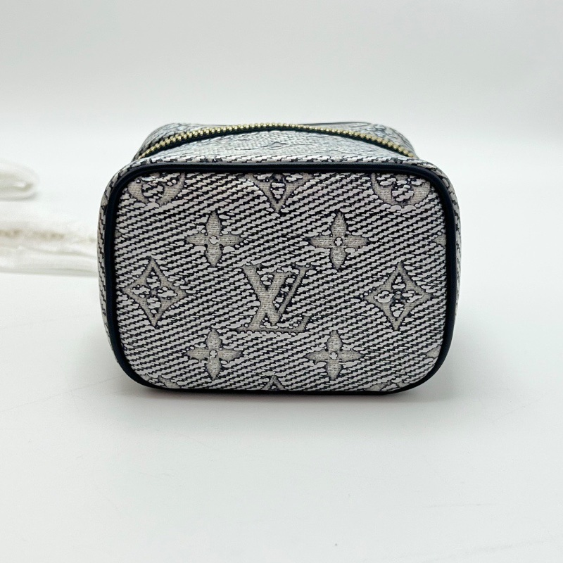 LV Microvanity 藍白 老花肩背斜背鏈條包芯片款11*10*7.5 全新閒置配件盒子塵袋鏡子-4