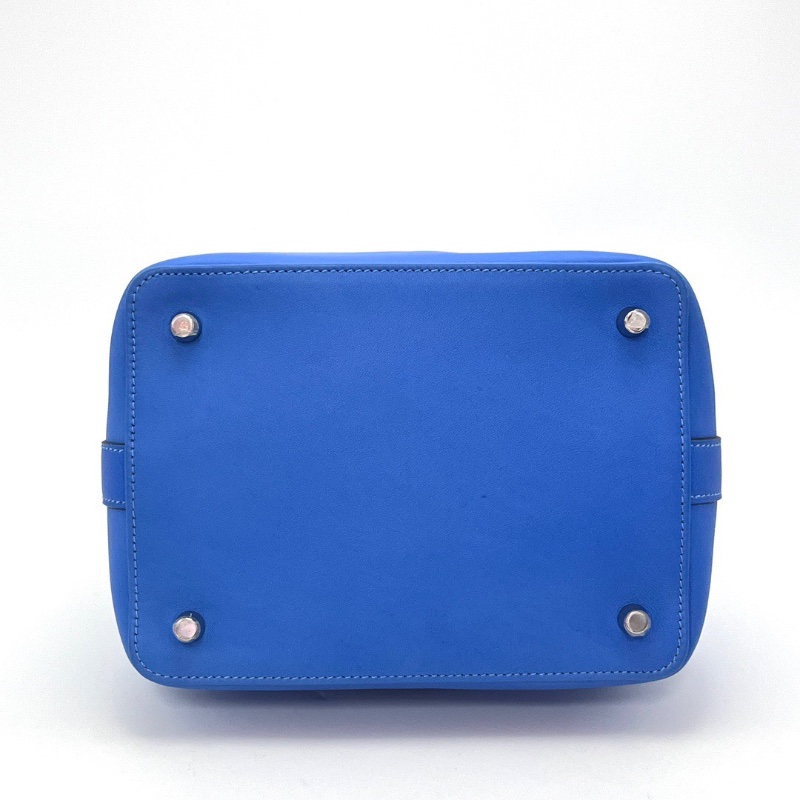 HERMES松石藍銀扣牛奶盒子toolbox20手提肩背包20*23*15 98新配件塵袋鎖鑰匙-4