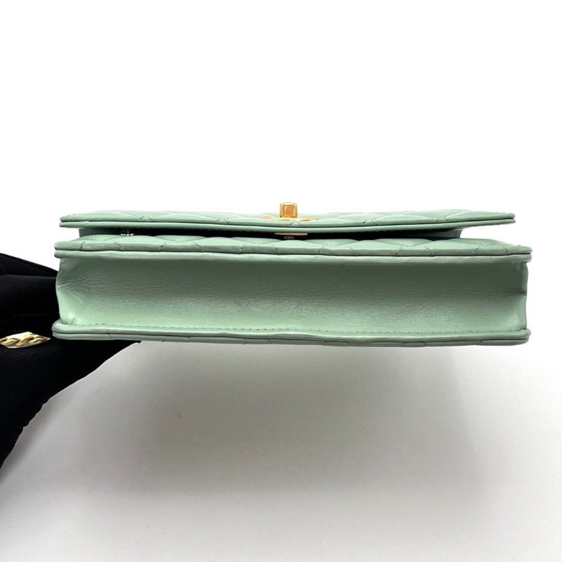 CHANEL236P薄荷綠 彩虹手柄手提肩背斜背包19*12*4 99新配件塵袋-2