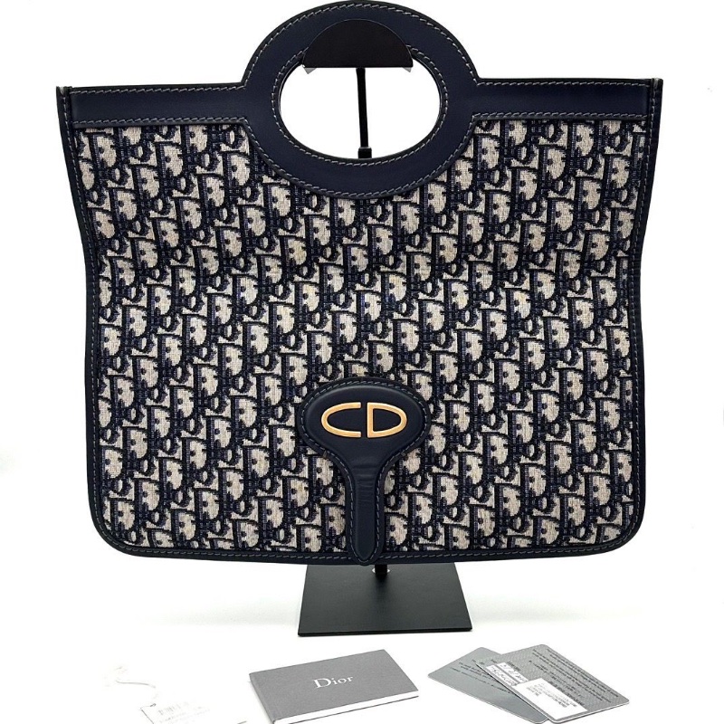 DIOR Oblique老花可折疊手提包38*32 98新配件塵袋保卡-1