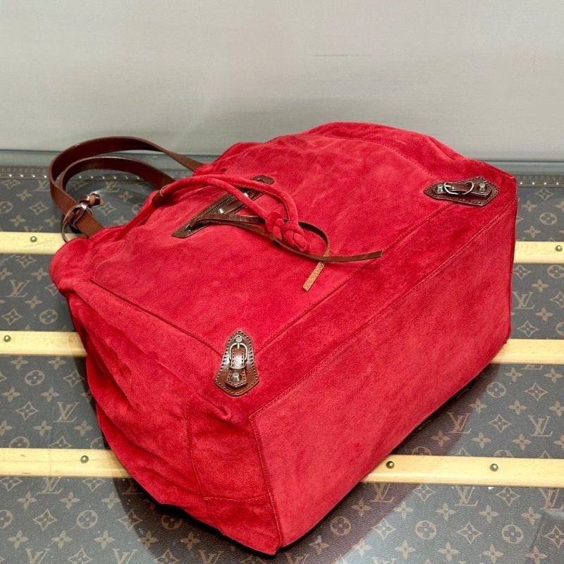 BALENCIAGA 紅棕拼色 麂皮手提托特包33*39*20 98新配件塵袋-2