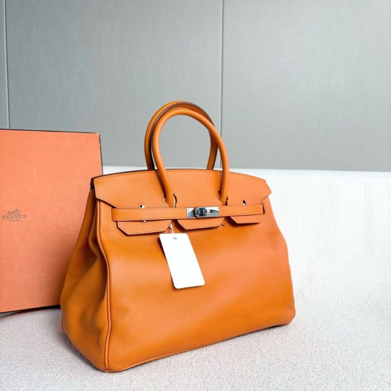 Hermes Birkin35 橙色銀扣 Epsom皮35*26*18 98新配件塵袋 鑰匙*2 鎖-2